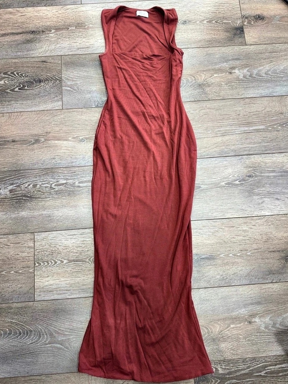 Oh Polly Rust Red Sleeveless Bodycon Maxi Dress US 2 UK 6